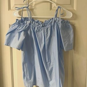 Tie strap with off the shoulder sleeve cute summer top